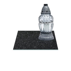 SZKLANA PODSTAWKA POD ZNICZE Z DEDYKACJĄ 25x25cm Asfalt 318e