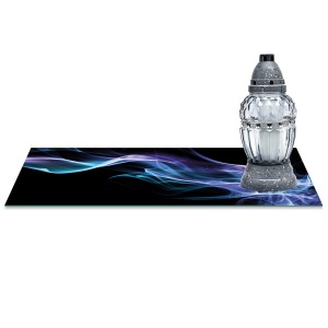 SZKLANA PODSTAWKA POD ZNICZE z dedykacją 60x30cm Wstęga 65d