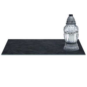 SZKLANA PODSTAWKA POD ZNICZE z dedykacją 60x30cm Skała 74d