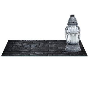 SZKLANA PODSTAWKA POD ZNICZE z dedykacją 60x20cm Cegła 194c