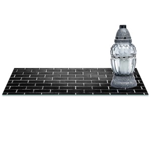 SZKLANA PODSTAWKA POD ZNICZE z dedykacją 60x20cm Mur 30c