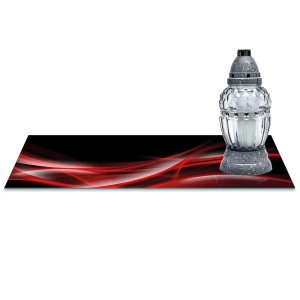 SZKLANA PODSTAWKA POD ZNICZE z dedykacją 60x30cm Fale 126d