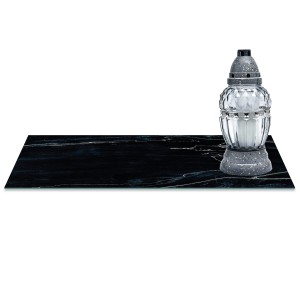 SZKLANA PODSTAWKA POD ZNICZE z dedykacją 60x30cm Marmur 36d