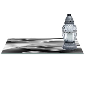 SZKLANA PODSTAWKA POD ZNICZE z dedykacją 60x30cm Jedwab 242d