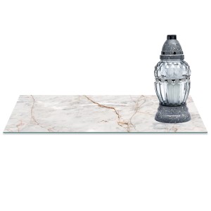 SZKLANA PODSTAWKA POD ZNICZE z dedykacją 60x30cm Marmur 376d