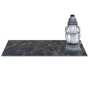 SZKLANA PODSTAWKA POD ZNICZE z dedykacją 60x20cm Marmur 378c