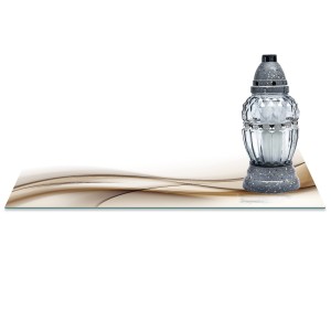 SZKLANA PODSTAWKA POD ZNICZE z dedykacją 60x20cm Miedź 139c