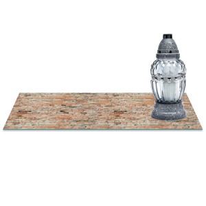 SZKLANA PODSTAWKA POD ZNICZE z dedykacją 60x30cm Mur 212d