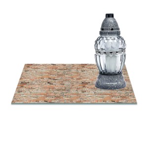 SZKLANA PODSTAWKA POD ZNICZE Z DEDYKACJĄ 30x20cm Mur 212a