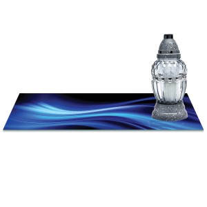 SZKLANA PODSTAWKA POD ZNICZE z dedykacją 60x20cm Fale 287c