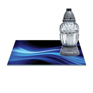 SZKLANA PODSTAWKA POD ZNICZE 40x30cm Fale 287b