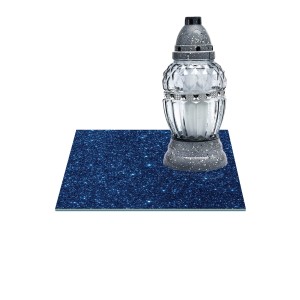 SZKLANA PODSTAWKA POD ZNICZE Z DEDYKACJĄ 30x30cm Niebo noc 23f