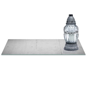 SZKLANA PODSTAWKA POD ZNICZE z dedykacją 60x20cm Beton 192c