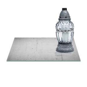 SZKLANA PODSTAWKA POD ZNICZE Z DEDYKACJĄ 30x20cm Beton 192a