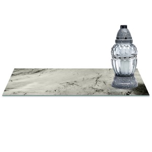 SZKLANA PODSTAWKA POD ZNICZE z dedykacją 60x20cm Marmur 33c