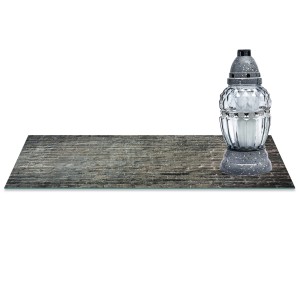 SZKLANA PODSTAWKA POD ZNICZE z dedykacją 60x20cm Mur 206c