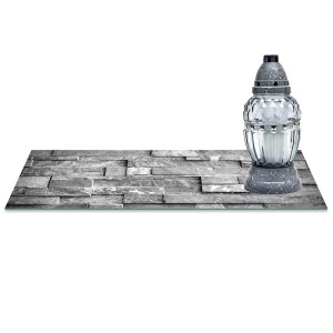 SZKLANA PODSTAWKA POD ZNICZE z dedykacją 60x20cm Cegły 35c