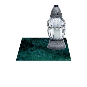 SZKLANA PODSTAWKA POD ZNICZE Z DEDYKACJĄ 35x35cm Farba 44g