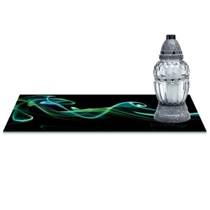 SZKLANA PODSTAWKA POD ZNICZE  z dedykacją 60x30cm Wstęga 67d