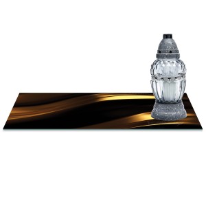 SZKLANA PODSTAWKA POD ZNICZE z dedykacją 60x30cm Wstęgi 326d