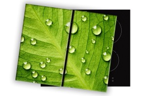 SZKLANA DESKA NA KUCHENKĘ 2x30x52 037C LIŚĆ