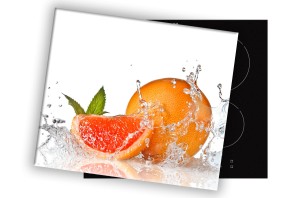 SZKLANA DESKA NA KUCHENKĘ 60x52 057A POMARAŃCZA