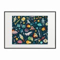 czarna rama 70x50cm i 100x70cm z passe-partout