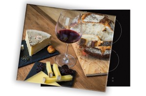 SZKLANA DESKA NA KUCHENKĘ 80x52 065B SER I WINO