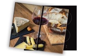 SZKLANA DESKA NA KUCHENKĘ 2x40x52 065D SER I WINO