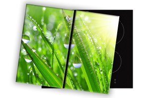 SZKLANA DESKA NA KUCHENKĘ 2x40x52 069D TRAWA