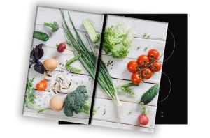 SZKLANA DESKA NA KUCHENKĘ 2x30x52 071C WARZYWA