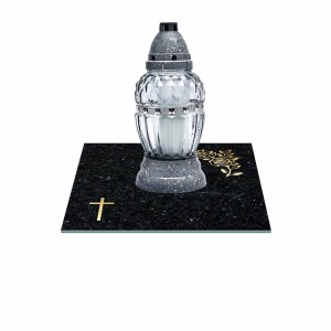 SZKLANA PODSTAWKA POD ZNICZE Z DEDYKACJĄ 25x25cm 495e