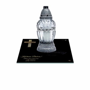 SZKLANA PODSTAWKA POD ZNICZE 25x25cm 503e Babciu