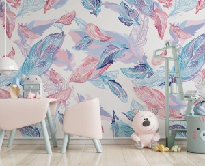 FOTOTAPETA DZIECIĘCA - Kolorowe pióra