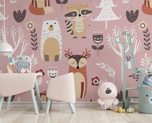 FOTOTAPETA DZIECIĘCA - Różowy las