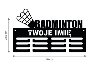Wieszak na medale z imieniem BADMINTON 200.2 40cm