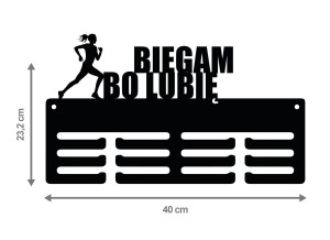 Wieszak na medale BIEGAM BO LUBIĘ 206.2 40cm