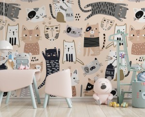 FOTOTAPETA DZIECIĘCA - Zabawne koty
