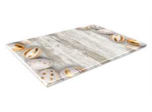 SZKLANA DESKA KUCHENNA 30x20 551a Złote pisanki